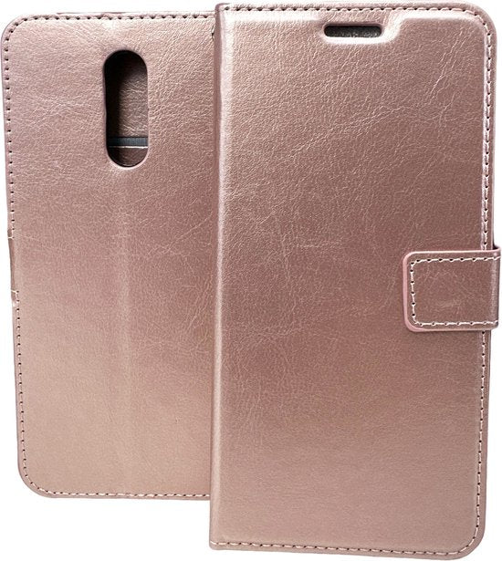 Nokia 2.4 Hoesjes – Bookcase Portemonnee Hoes – Pasjeshouder – Magneetsluiting – Roségoud-Ilumina Benelux