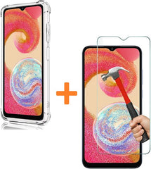 Anti-Shock silicone hoesje met 3 Pack Screenprotector Glas Geschikt voor: Samsung Galaxy A04e