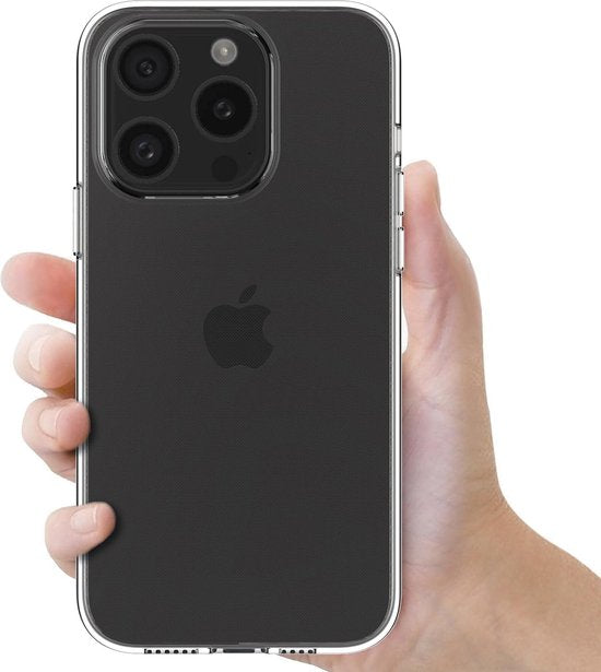 iPhone 15 Pro Hoesjes – Transparante Soft TPU Siliconen Backcover – Inclusief 2x Gehard Glas Screenprotector-Ilumina Benelux