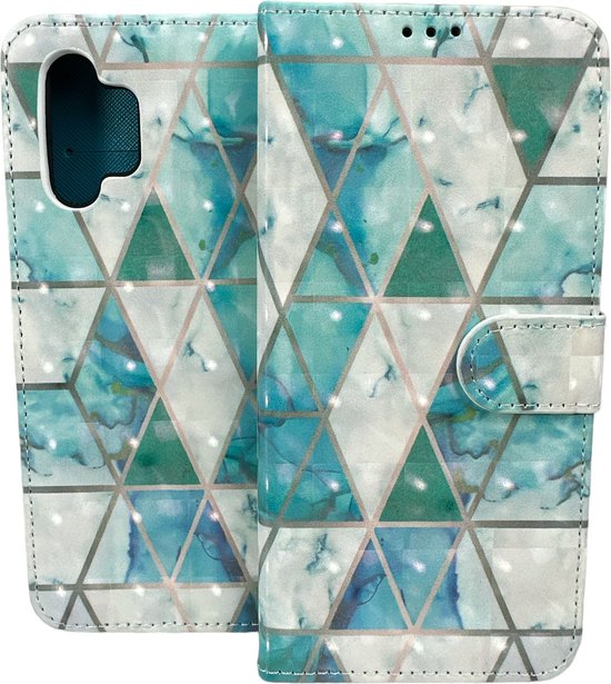 Samsung Galaxy A32 4G Hoesjes – Portemonnee Book Case – Pasjeshouder – Magneetsluiting – Marmer Print-Ilumina Benelux