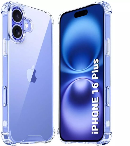 iPhone 16 Plus Hoesjes – Ultra-Hybrid Backcover – Schokbestendig – Crystal Clear – Transparant-Ilumina Benelux