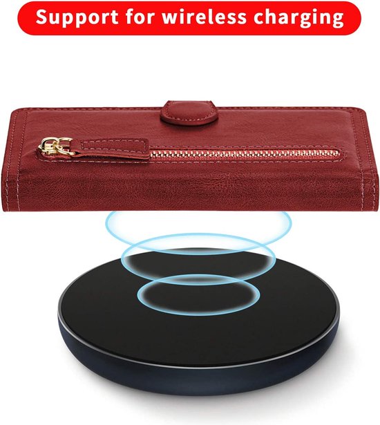 Samsung Galaxy A03s Hoesjes – Vintage Portemonnee Hoes – Pasjeshouder – Magneetsluiting – Rood