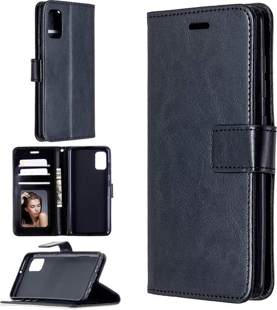 Samsung Galaxy A51 Hoesjes – Portemonnee Book Case – Pasjeshouder – Magneetsluiting – Zwart