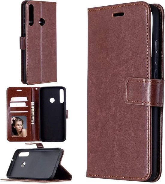 Huawei P40 Lite E 2020 Hoesjes – Portemonnee Book Case – Pasjeshouder – Magneetsluiting – Bruin-Ilumina Benelux
