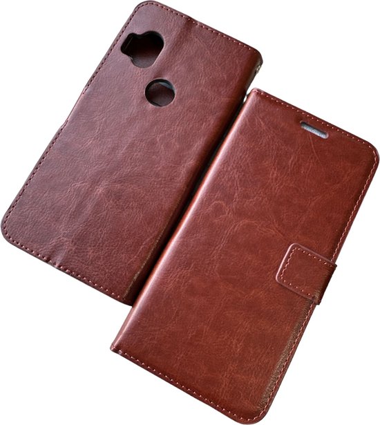 Motorola Moto One Hyper Hoesjes – Portemonnee Bookcase – Pasjeshouder – Magneetsluiting – Bruin-Ilumina Benelux