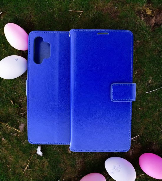 Samsung Galaxy A32 4G Hoesjes – Portemonnee Hoes – Magneetsluiting – 1x Gehard Glas Screenprotector – Blauw-Ilumina Benelux