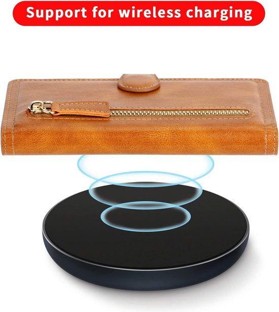 Samsung Galaxy A22 4G Hoesjes – Vintage Portemonnee Hoes – Pasjeshouder – Magneetsluiting – Lichtbruin