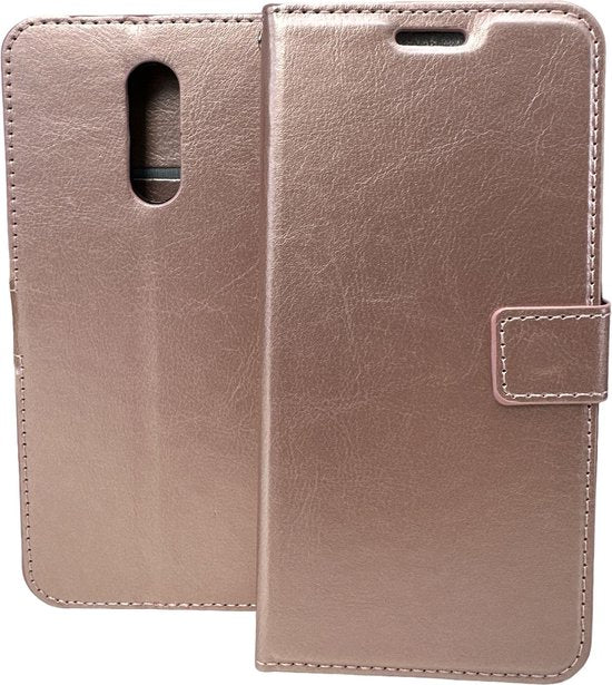 Nokia 2.3 Hoesjes – Portemonnee Book Case – Pasjeshouder – Magneetsluiting – Roségoud-Ilumina Benelux