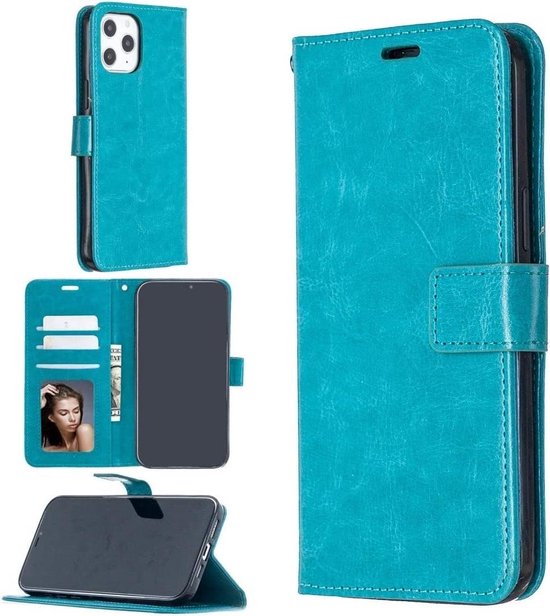 iPhone 12 Mini Hoesjes – Portemonnee Book Case – Pasjeshouder – Magneetsluiting – Turquoise-Ilumina Benelux