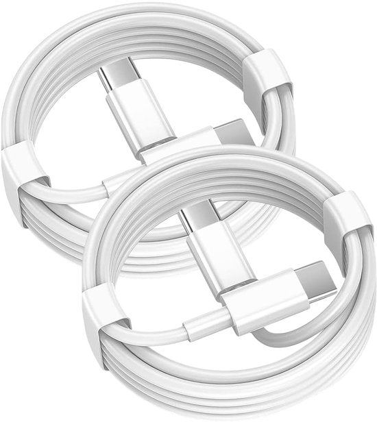 USB-C Oplaadkabel – Geschikt voor iPhone 15/16 & Samsung – USB-C naar USB-C – Snelladen – 1 Meter – Wit-USB-Kabels-Ilumina Benelux