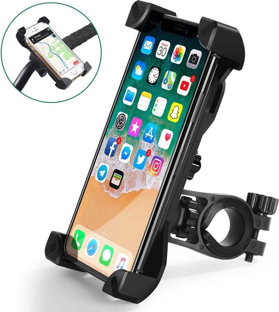 Telefoonhouder fiets – 360° draaibaar stuurhouder – Universeel 4,5-7 inch – Voor smartphone & GPS – Zwart-Ilumina Benelux