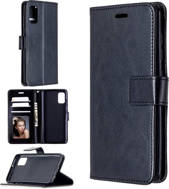 Samsung Galaxy A31 Hoesjes – Portemonnee Book Case – Pasjeshouder – Magneetsluiting – Zwart-Ilumina Benelux