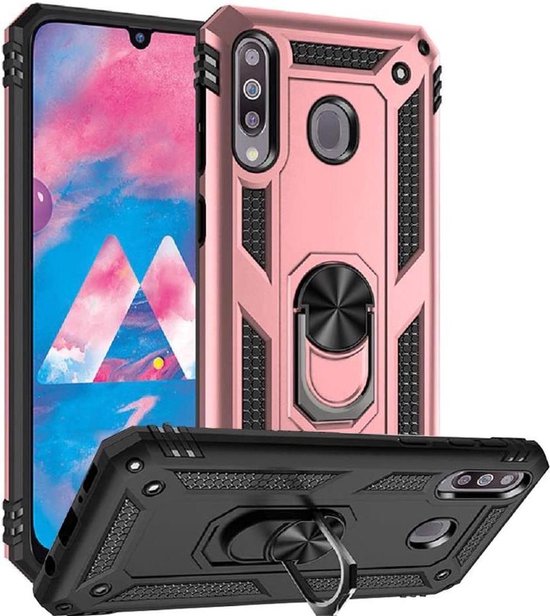 Motorola Moto G8 Power Hoesjes – Hybride Ring Armor Backcover – Schokbestendig – Roségoud-Ilumina Benelux