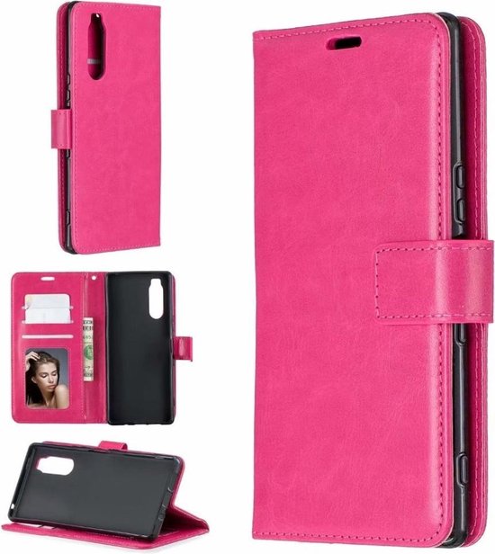 Sony Xperia 5 III Hoesjes – Portemonnee Book Case – Pasjeshouder – Magneetsluiting – Roze-Ilumina Benelux
