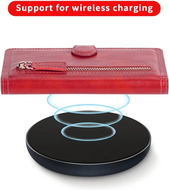 Samsung Galaxy A14 Hoesjes – Vintage Portemonnee Hoes – Pasjeshouder – Magneetsluiting – Rood-Ilumina Benelux