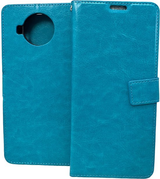 Nokia 8.3 Hoesjes – Portemonnee Book Case – Pasjeshouder – 2x Screenprotector Gehard Glas – Turquoise-Ilumina Benelux