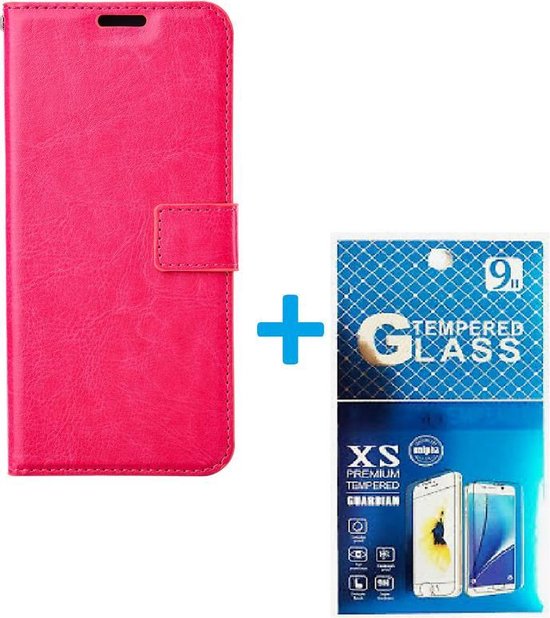 Nokia XR20 Hoesjes – Portemonnee Book Case – Pasjeshouder – 2x Gehard Glas Screenprotector – Roze-Ilumina Benelux