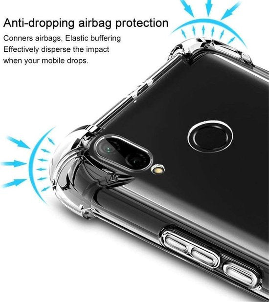 Shockproof Soft TPU hoesje Silicone Case Geschikt voor: Motorola Moto E6S & Moto E6i met 3X Screenprotector