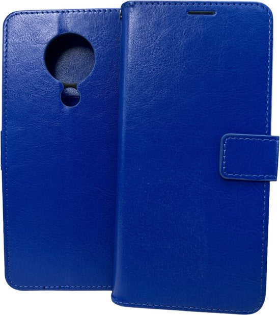 Nokia 5.3 Hoesjes – Portemonnee Book Case – Magneetsluiting – 2x Gehard Glas Screenprotector – Blauw-Ilumina Benelux