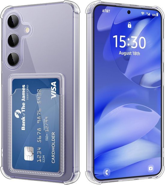 Samsung Galaxy S23 Plus Hoesjes – TPU Backcover – Schokbestendig – Kaarthouder – Transparant-Ilumina Benelux