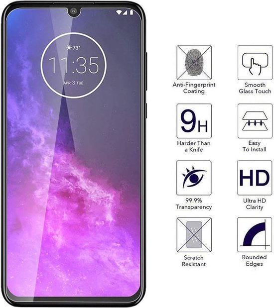 Screenprotector - Geschikt voor Motorola Moto One Zoom - 9H Glas (5-Pack)