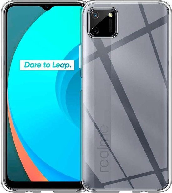 Realme C11 Hoesjes – Transparante TPU Siliconen Backcover – Soft Case – 1x Gehard Glas Screenprotector-Ilumina Benelux