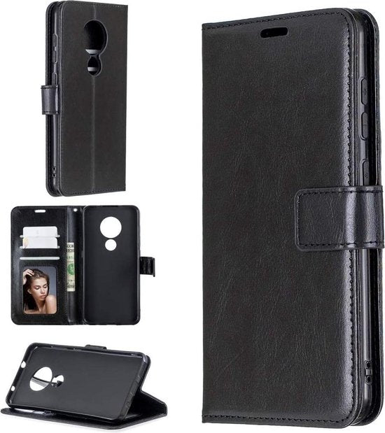 Nokia 5.3 Hoesjes – Portemonnee Book Case – Pasjeshouder – 2x Gehard Glas Screenprotector – Zwart-Ilumina Benelux