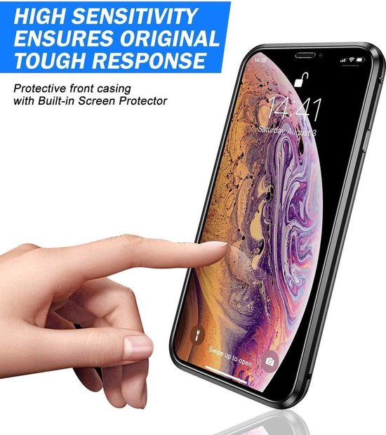 Samsung Galaxy A22 Hoesjes – Magnetische Bookcase – Volledige Bescherming – Screenprotector Voor & Achter – Zwart