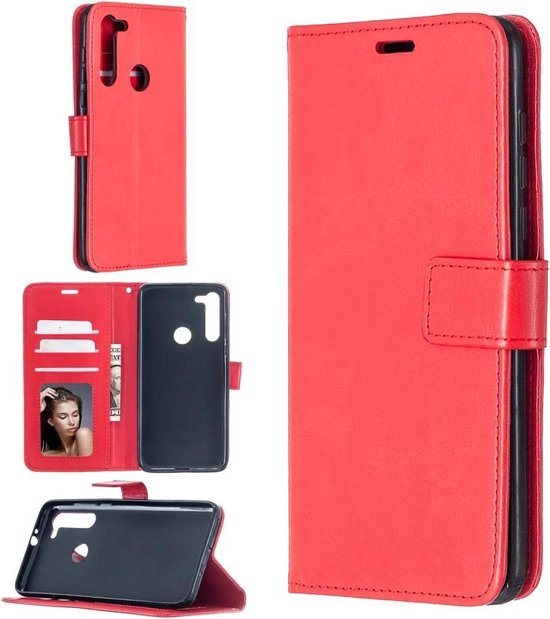 Motorola Moto G Pro 2020 Hoesjes – Portemonnee Book Case – Pasjeshouder – Magneetsluiting – Rood-Ilumina Benelux