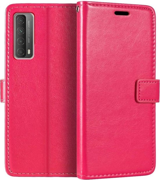 Huawei P Smart 2021 Hoesjes – Portemonnee Bookcase – Magneetsluiting – Inclusief Screenprotector – Roze-Ilumina Benelux