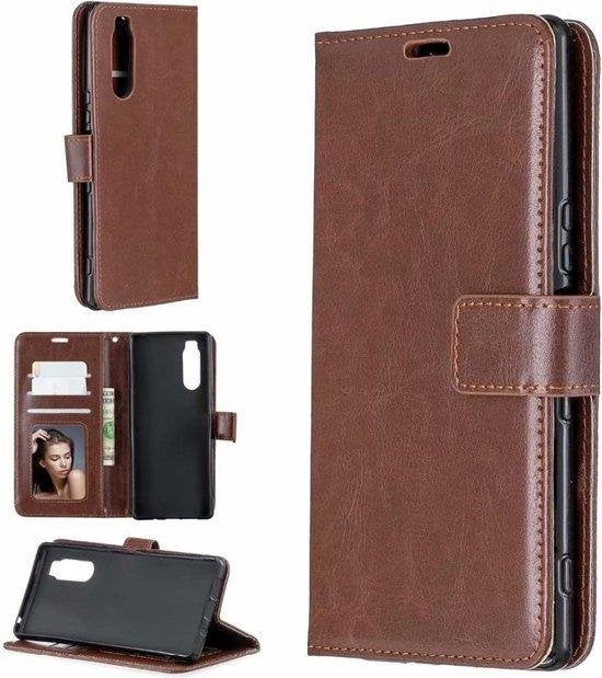 Sony Xperia 10 III Hoesjes – Bookcase Portemonnee Hoes – Pasjeshouder – Magneetsluiting – Bruin-Ilumina Benelux