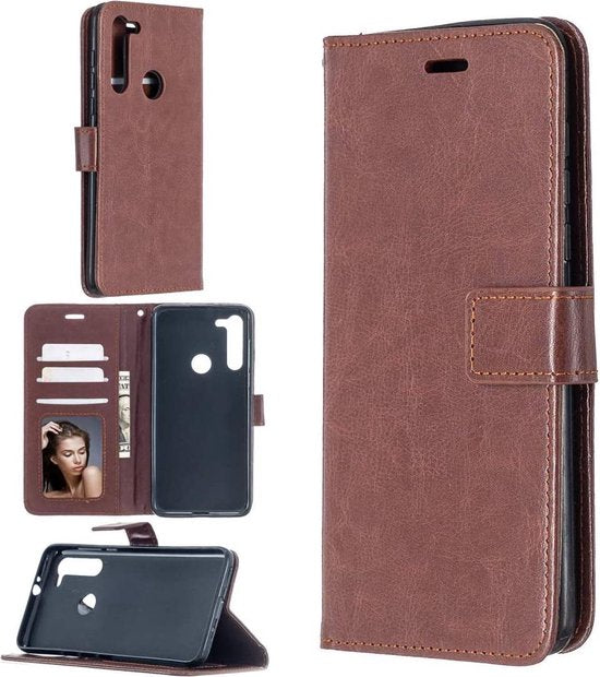 Motorola Moto G Pro 2020 Hoesjes – Portemonnee Book Case – Pasjeshouder – Magneetsluiting – Bruin-Ilumina Benelux