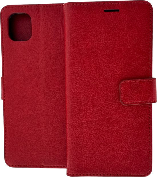 Samsung Galaxy A04 Hoesjes – Portemonnee Book Case – Pasjeshouder – Magneetsluiting – Rood-Ilumina Benelux
