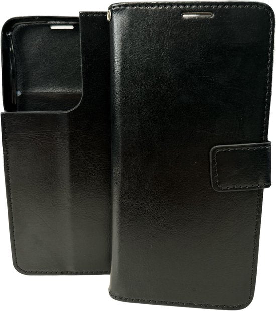 Oppo Reno 8 5G Hoesjes – Portemonnee Book Case – Pasjeshouder – Magneetsluiting – Zwart-Ilumina Benelux