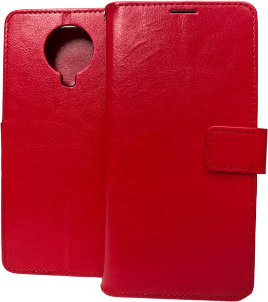 Nokia G10/G20 Hoesjes – Bookcase Portemonnee – Magneetsluiting – Pasjeshouder – 2x Screenprotector – Rood-Ilumina Benelux