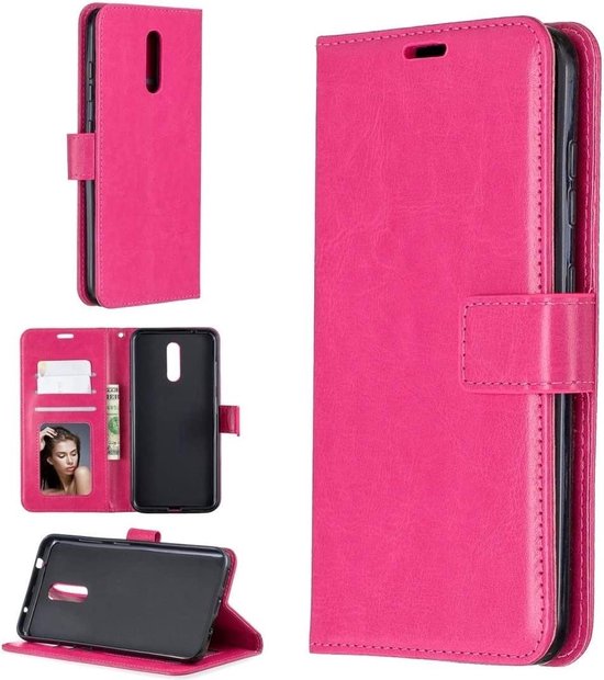 Nokia 3.2 Hoesjes – Portemonnee Book Case – Pasjeshouder – Magneetsluiting – Roze-Ilumina Benelux