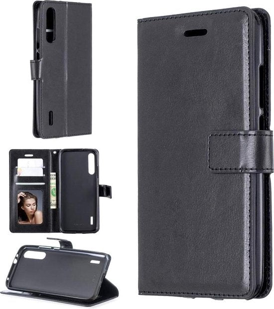 Xiaomi Mi 9T Pro Hoesjes – Portemonnee Book Case – Pasjeshouder – 2x Gehard Glas Screenprotector – Zwart-Ilumina Benelux