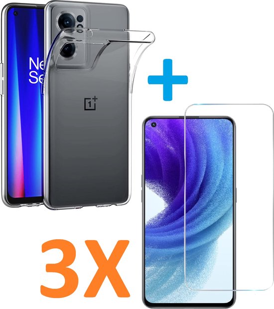 OnePlus Nord CE 2 5G Hoesjes – Transparante Siliconen Backcover – Inclusief 3x Screenprotector – Anti-kras-Ilumina Benelux