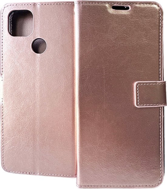 Xiaomi Redmi 9C Hoesjes – Bookcase Portemonnee Hoes – Pasjeshouder – Magneetsluiting – Roségoud-Ilumina Benelux