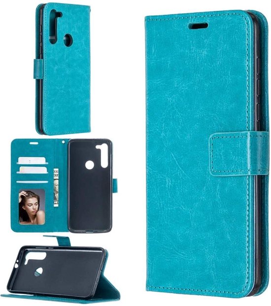 Motorola Moto G Pro 2020 Hoesjes – Portemonnee Book Case – Pasjeshouder – Magneetsluiting – Turquoise-Ilumina Benelux