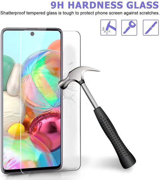 Samsung Galaxy A71 Hoesjes – Siliconen Backcover – Schokbestendig Anti-Shock – 2x Screenprotector Gehard Glas – Zwart-Ilumina Benelux