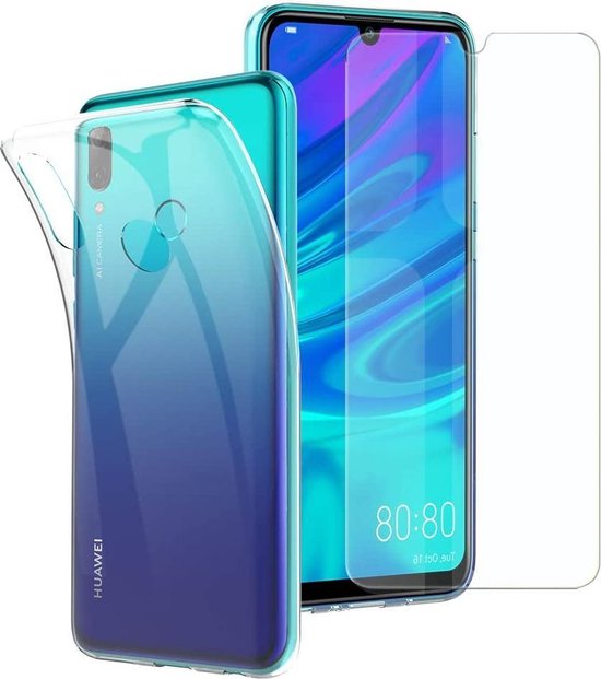 Huawei P Smart 2019 Hoesjes – Transparante Siliconen Backcover – Inclusief 2x Screenprotector – Anti-kras-Ilumina Benelux
