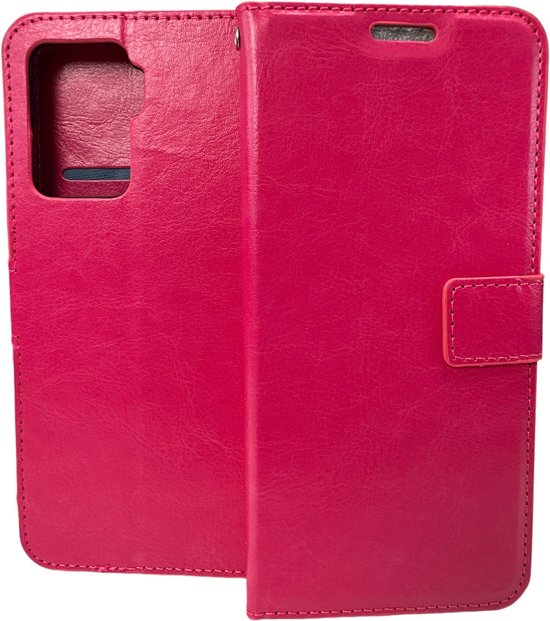 Oppo A94 5G Hoesjes – Portemonnee Book Case – Pasjeshouder – Magneetsluiting – Roze-Ilumina Benelux