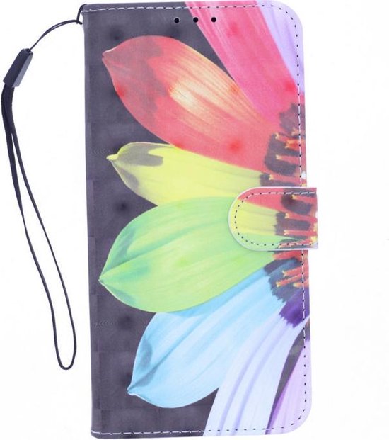 Oppo Find X2 Neo Hoesjes – Bookcase Portemonnee Hoes – 3D Bloemenprint – Standfunctie – Flower 3D-Ilumina Benelux