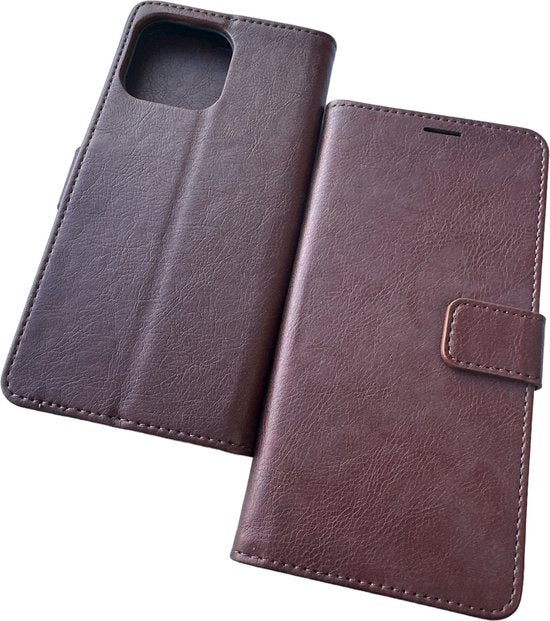iPhone 14 Pro Hoesjes – Portemonnee Book Case – Pasjeshouder – Magneetsluiting – Bruin-Ilumina Benelux