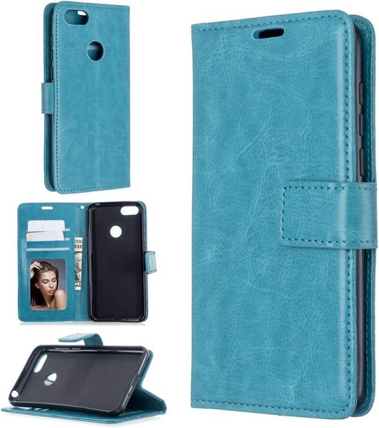 Motorola Moto E6 Play Hoesjes – Portemonnee Book Case – Magneetsluiting – 2x Screenprotector – Turquoise-Ilumina Benelux