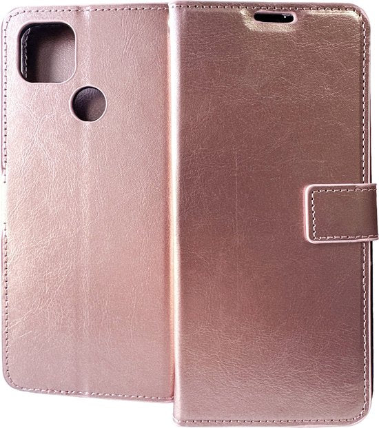 Motorola Moto G9 Power Hoesjes – Portemonnee Hoes – Pasjeshouder – Magneetsluiting – Roségoud-Ilumina Benelux