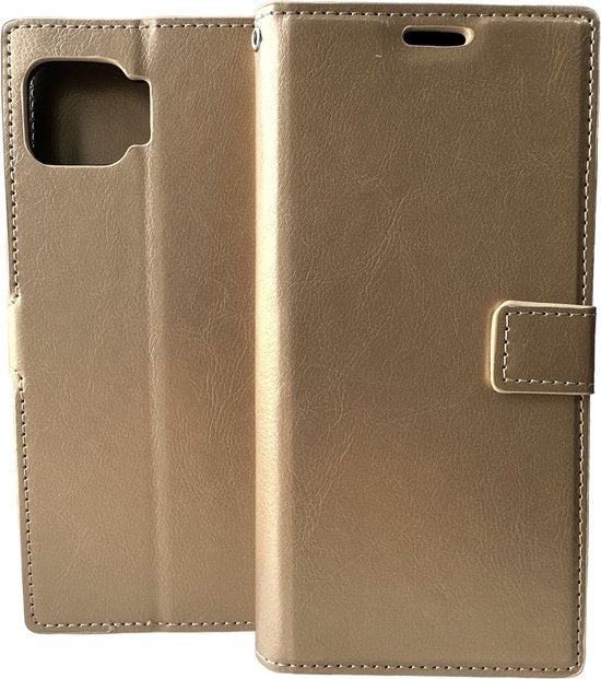 Motorola Moto G 5G Plus Hoesjes – Portemonnee Hoes – Pasjeshouder – Bookcase – Goud-Ilumina Benelux