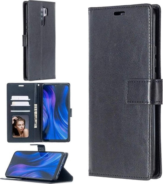 Xiaomi Redmi 9 Hoesjes – Portemonnee Book Case – Magneetsluiting – 2x Gehard Glas Screenprotector – Roségoud-Ilumina Benelux
