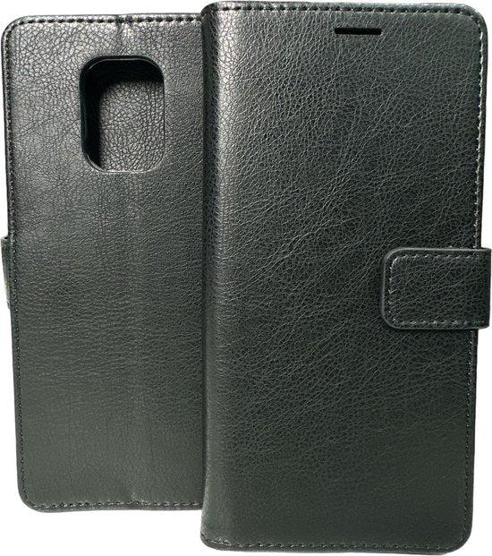 Xiaomi Redmi Note 10 Lite Hoesjes – Portemonnee Book Case – Pasjeshouder – 2x Screenprotector Gehard Glas – Zwart-Ilumina Benelux